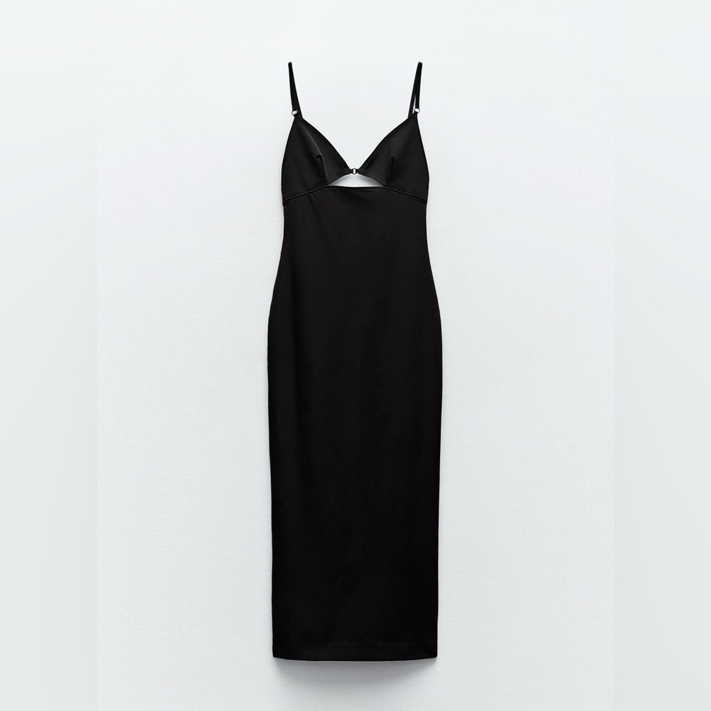 NWT Zara Cut Out Black Stretchy Dress, Size Small